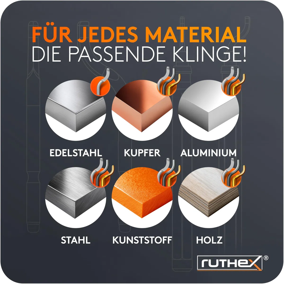 ruthex Entgrater in Metallbox inkl. 11 Klingen für Kunststoff, Metall, Edelstahl - ideal im 3D Druck - Handentgrater mit Griffstaufach - zusätzliche titanbeschichtete Entgraterklingen für Bohrungen