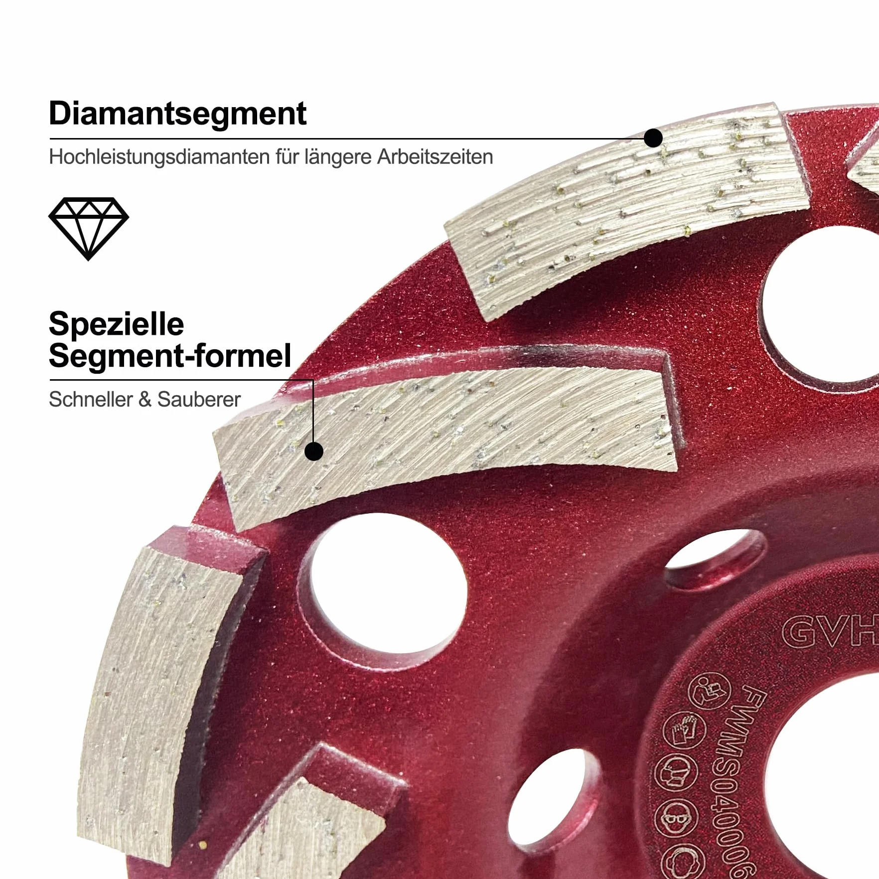 Diamant Schleiftopf 125mm×22.23mm, Topfschleifer Für Beton Stein Naturstein Fliesenkleber Granit Mauerwerk-Extra Speed Diamant Schleifscheibe