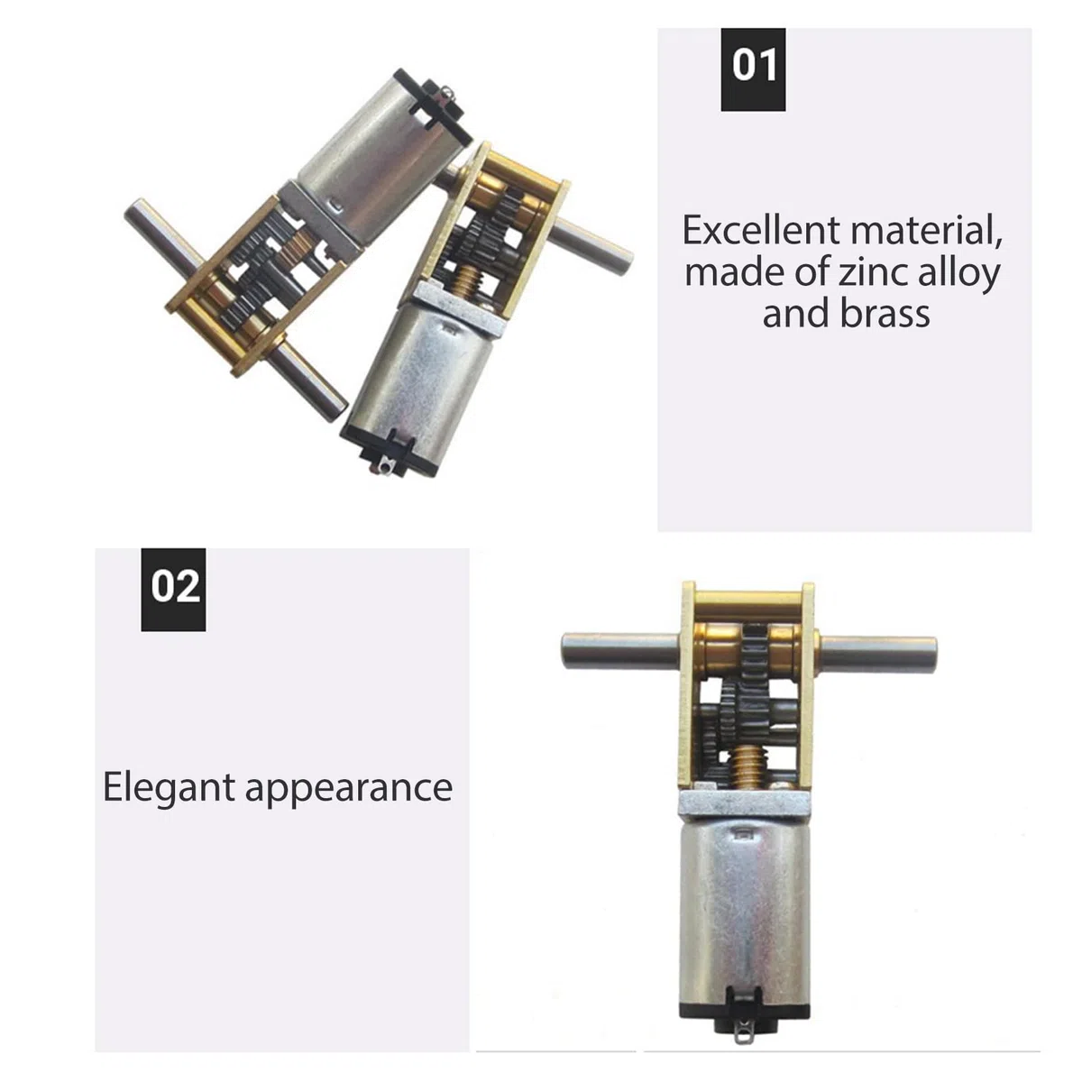 DC3V Doppelwellen-Schneckengetriebemotor, Mini-Getriebemotor, Mikro-Bürsten-Untersetzungsmotor mit Halterung, Ganzmetall-Getriebemotor, 7 U/min