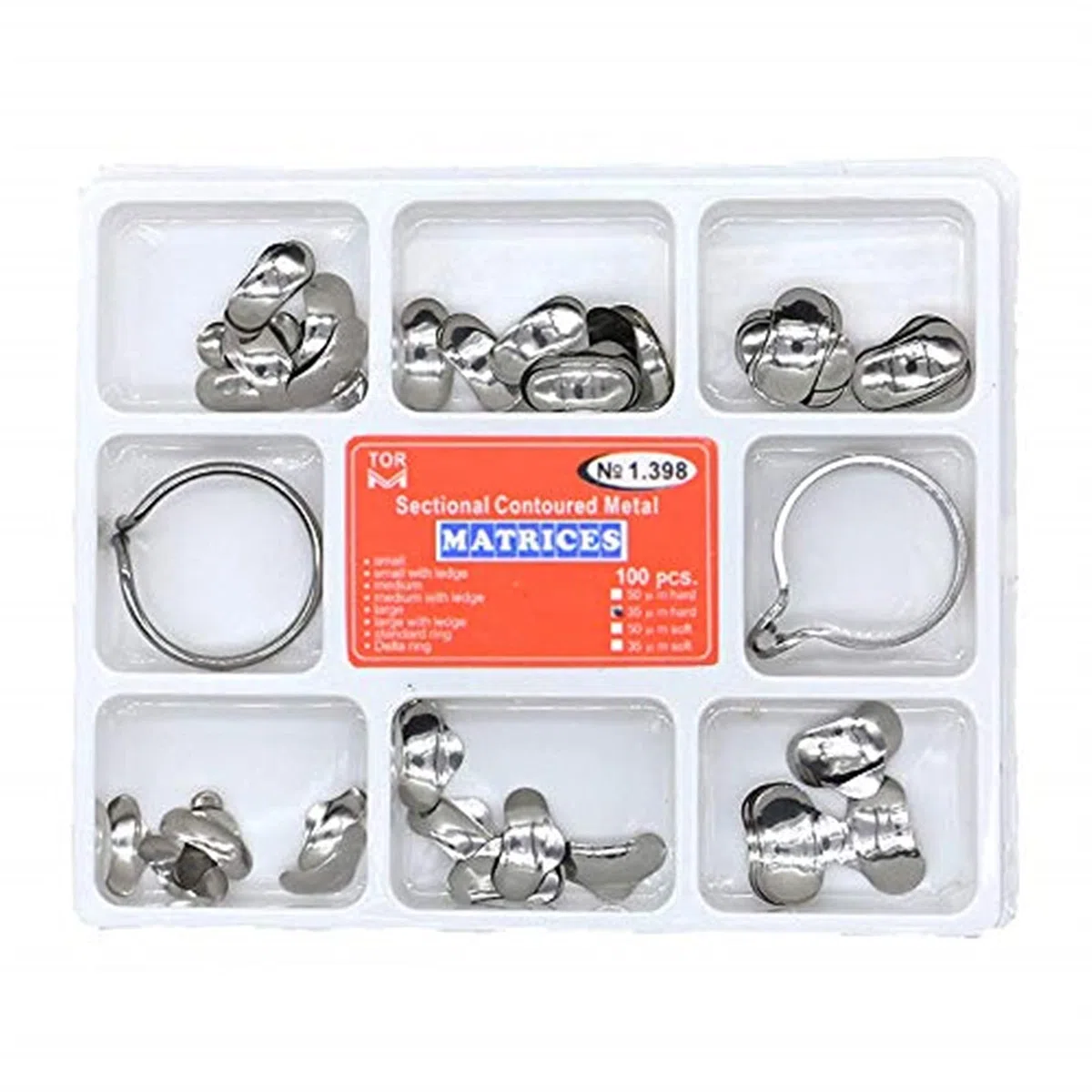 Dental Sattel Konturiert, Metallmatrizen, Metallzähne Whitening mit Spring Clip Sattel Konturiert