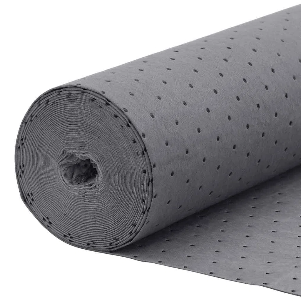 vidaXL Ölbindetuch Grau 40x1000 cm, Ölmatte, Ölbindemittel, Saugtuch, Ölbindevlies, Saugmatte, Ölschutztuch, Ölbindetuch Polypropylen