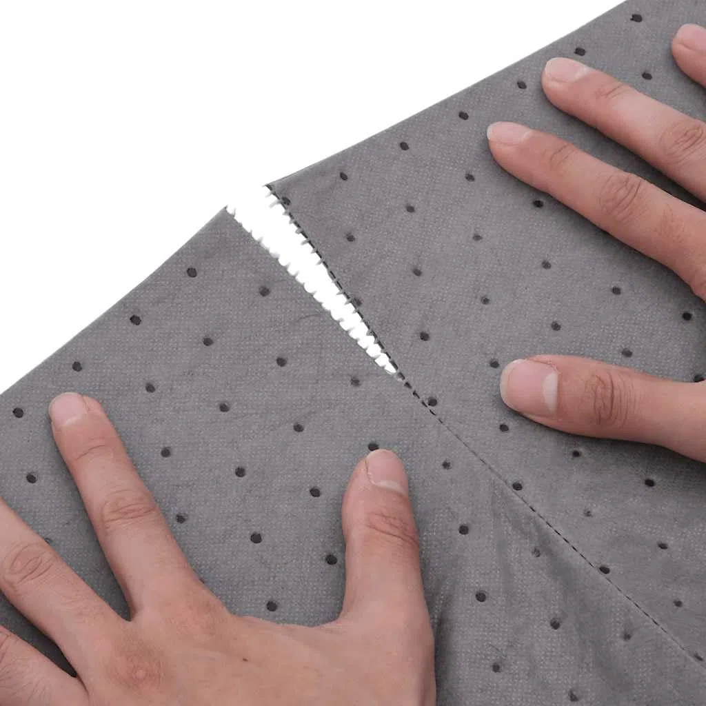 vidaXL Ölbindetuch Grau 40x1000 cm, Ölmatte, Ölbindemittel, Saugtuch, Ölbindevlies, Saugmatte, Ölschutztuch, Ölbindetuch Polypropylen