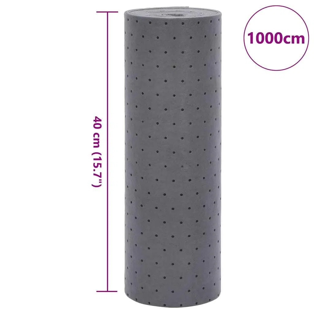 vidaXL Ölbindetuch Grau 40x1000 cm, Ölmatte, Ölbindemittel, Saugtuch, Ölbindevlies, Saugmatte, Ölschutztuch, Ölbindetuch Polypropylen