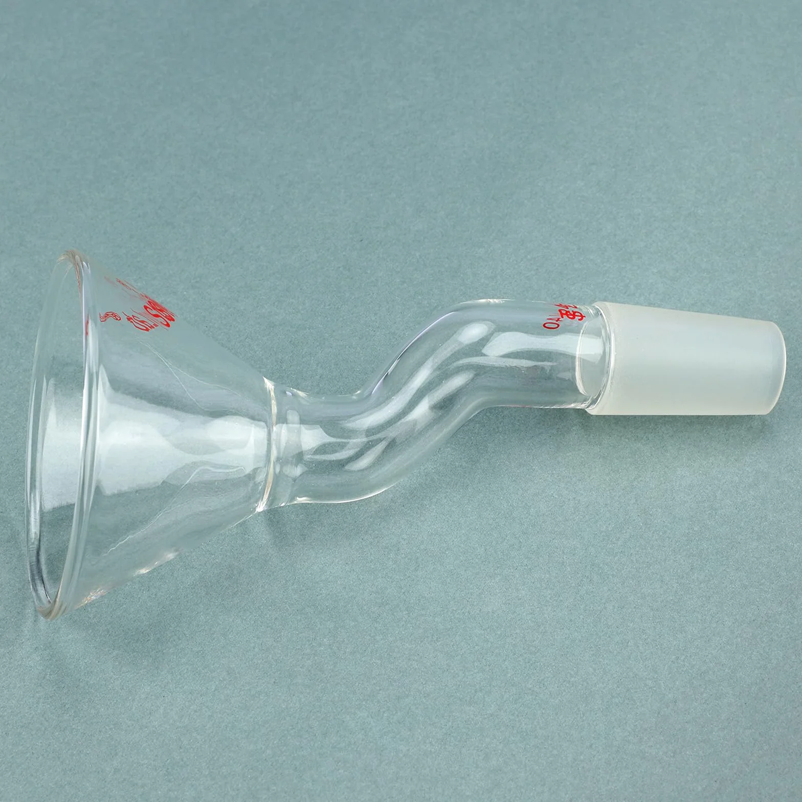 stonylab Pulver-Trichter mit Offset-Design, Borosilikatglas mit 24/40 Standard-Schliff, 75 mm Oberer Durchmesser, Strapazierfähig und Wiederverwendbar für Labor, Forschung und Lehranwendungen
