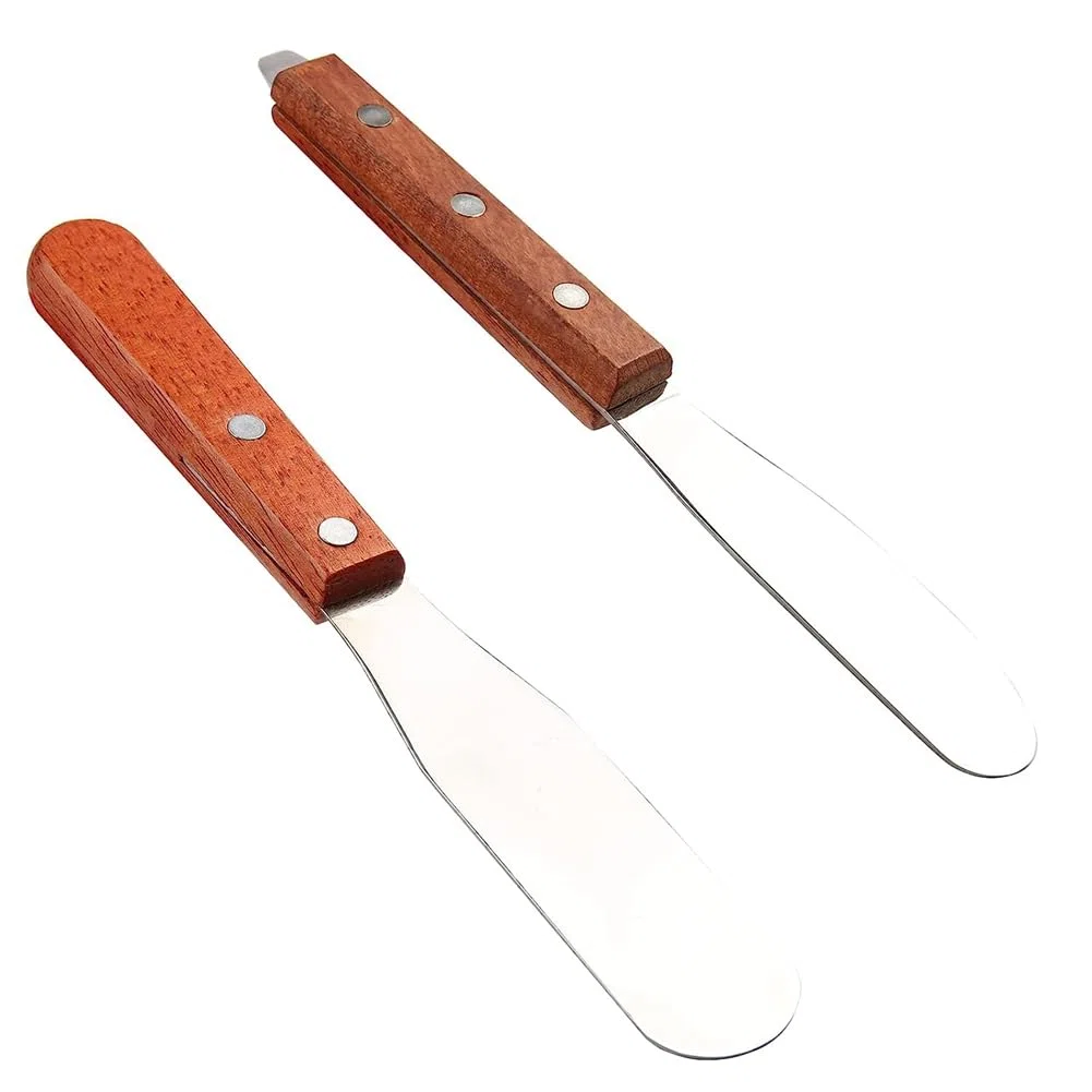 Dental Lab 8-Spatel + Metall, Wie Abgebildet, Gipsmischmesser mit Holzgriff