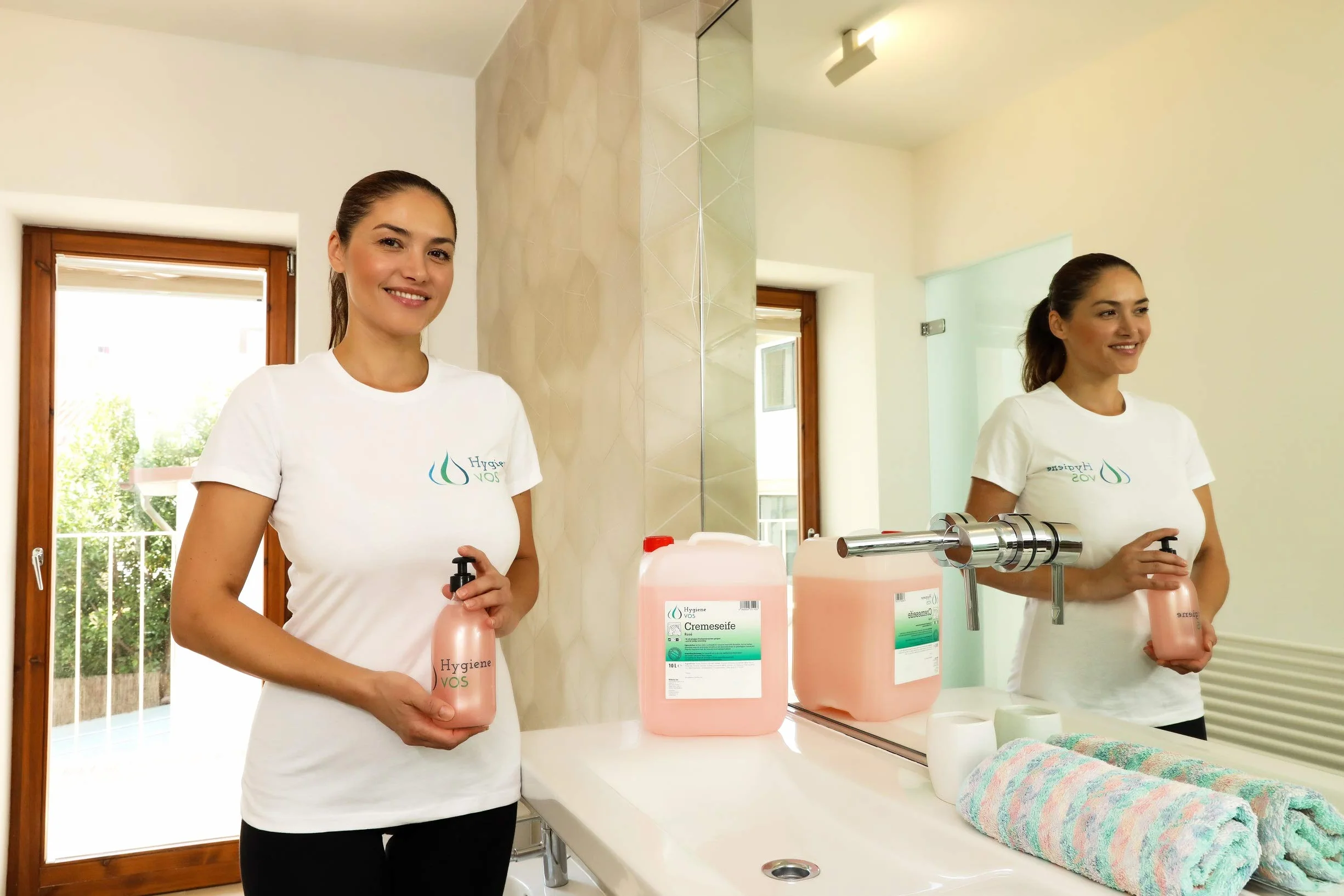 Hygiene VOS Cremeseife 5 Liter milde Waschlotion Seifencreme rosa für alle gängigen Druckspendersysteme und Seifenspender