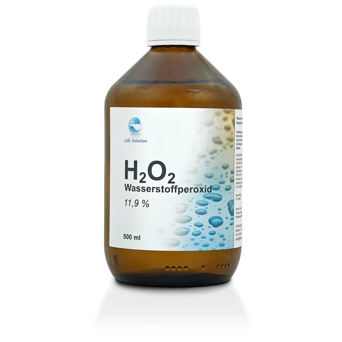Wasserstoffperoxid 11,9% - hergestellt aus pharmazeutisch reinem H2O2, Ph.Eur. - 500ml - ca. 12 Prozent