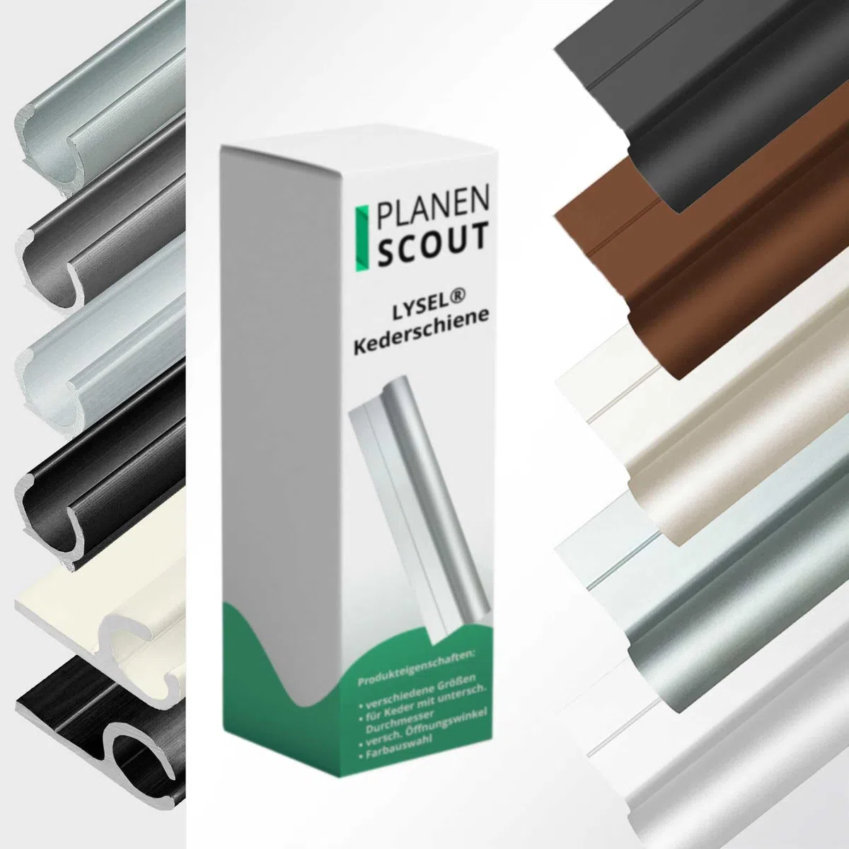Kederschiene Kederleiste weiß 45° Nut 10mm Öffnungsbreite 3,7mm für Keder 5-9mm L: 2m