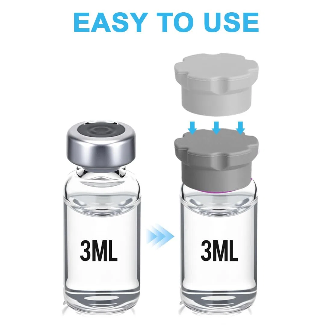 16 Stück 3ml Glasfläschchen Schutzkappen 3 Farben Silikon Fläschchenverschlüsse Peptid Aufbewahrung Auslaufsicher Staubdicht Wiederverwendbar