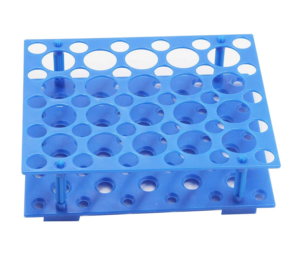 MUHWA Zentrifugenröhrchen-Ständer, 50 Positionen, für 10/15/50 ml, Polypropylen, Blau, 3er-Set
