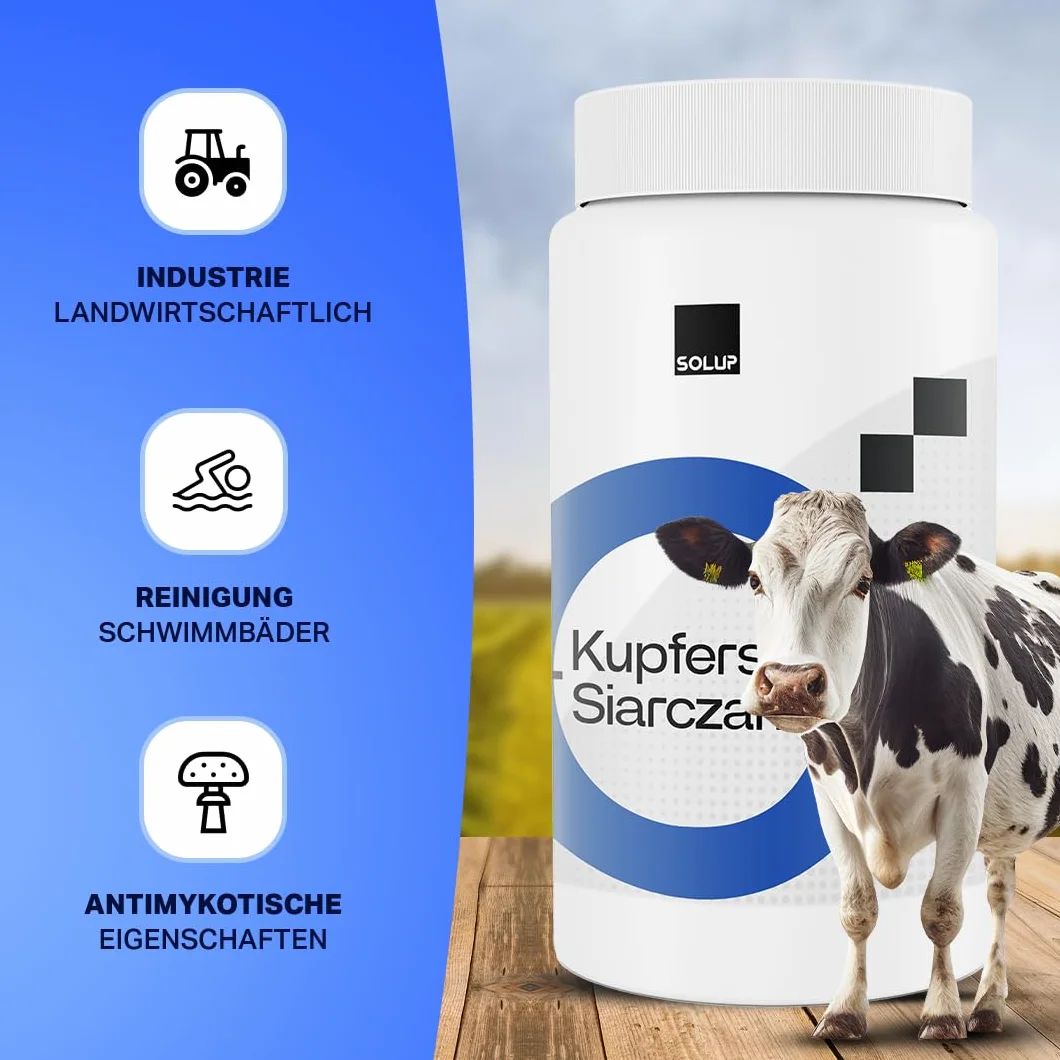Kupfersulfat Pentahydrat 1000g I CuSO4 * 5H2O Kupfervitriol I Kupfersulfat für Pool I Pferd I Kupfersulfat für Garten für Pool, Labor, Werkstatt, Kristallzucht I für Bäume Pulver (1 kg)