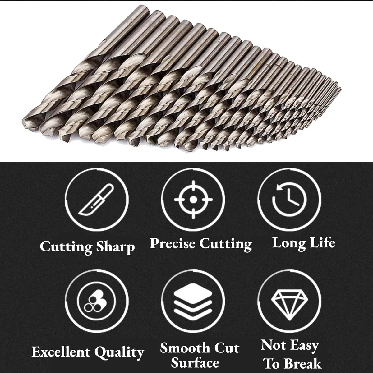 Metallbohrer-Set HSS-Cobalt Spiralbohrer Set 1-13 mm (0,5mm steigend) 25Pcs Spiralbohrer-Satz für Edelstahl und Hartmetall