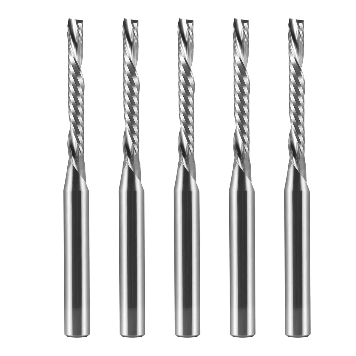 5 Stück Schaftfräser 3,175 mm Schaft Downcut 17 mm Schnittlänge CNC Fräser Nutfräser aus Hartmetall Schaftfräser Fräser für Oberfräse Spiralnutfräser Langlochfräser Holz Router Bit 1-flügig Holzfräser