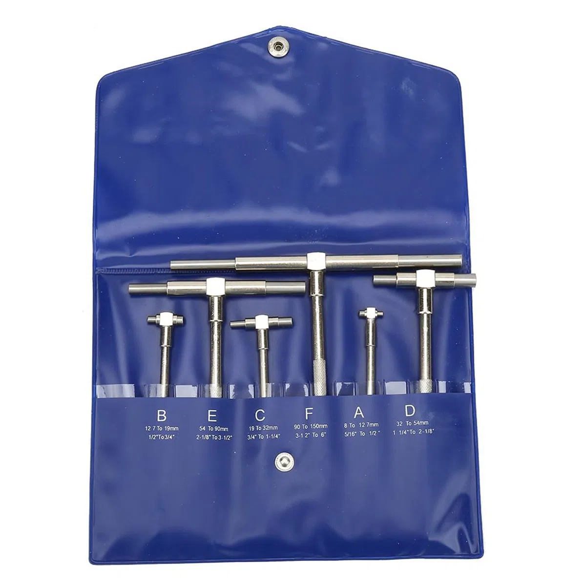 Fyearfly Teleskoplehren-Set, 6-teiliges Set Teleskoplehre 8-150 mm Einstellbarer Innendurchmesser Mikrometer-Messwerkzeuge Hochpräzise Teleskop-Bohrungslehre